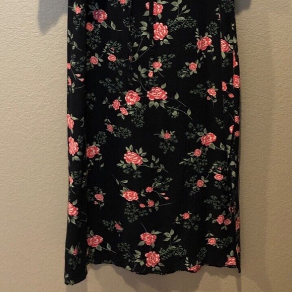 Vintage Kathy Lee Black Floral Scoop Neck Sleeveless Maxi Dress & Cardigan M - Picture 7 of 10